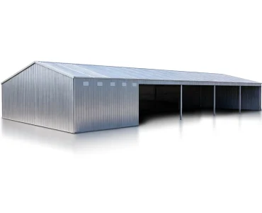 Garaż blaszany 27x10 m – Dach dwuspadowy, Ocynk