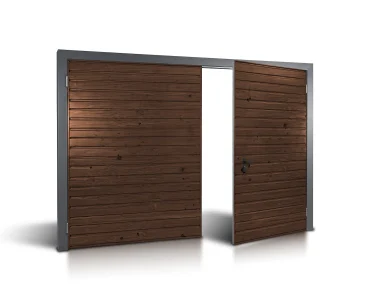 Brama dwuskrzydłowa 3x2 m Drewnopodobna Przetłoczenia poziome Panel 10 cm