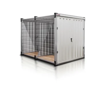 Raktárkonténer 3 m, dupla, fehér RAL 9002