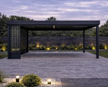 Carport z ażurowymi panelami – Wiata garażowa 5x5 m