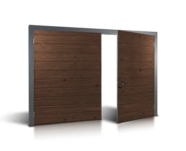 Brama dwuskrzydłowa 2x2.5 m Drewnopodobna Przetłoczenia poziome Panel 17 cm