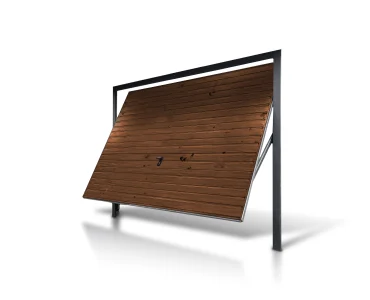 Brama uchylna 3.5x2 m Drewnopodobna Przetłoczenia poziome Panel 10 cm
