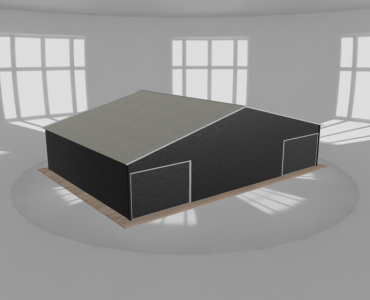 Garaż blaszany 12x8.5m dwustanowiskowy dwuspadowy Czarny - model 7
