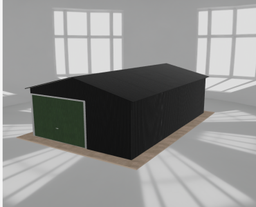 Garaż blaszany 5x8m jednostanowiskowy dwuspadowy Czarny - model 3