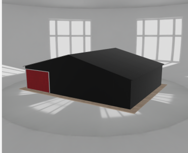 Garaż blaszany 10.5x8m jednostanowiskowy dwuspadowy Czarny - model 2