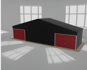 Garaż blaszany 11.5x3.5m dwustanowiskowy dwuspadowy Czarny - model 4
