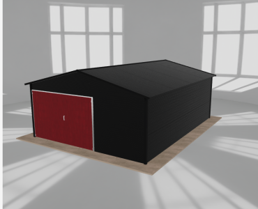 Garaż blaszany 5x6.5m jednostanowiskowy dwuspadowy Czarny - model 7
