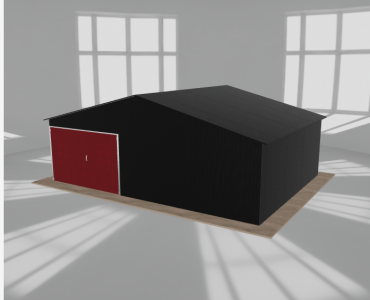 Garaż blaszany 7.5x5.5m jednostanowiskowy dwuspadowy Czarny - model 5