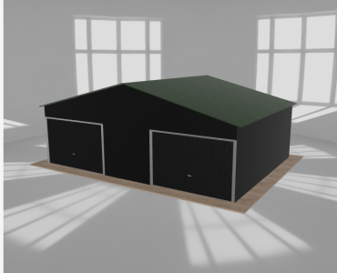 Garaż blaszany 8x6m dwustanowiskowy dwuspadowy Czarny - model 7