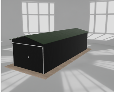 Garaż blaszany 3x8.5m jednostanowiskowy dwuspadowy Czarny - model 10
