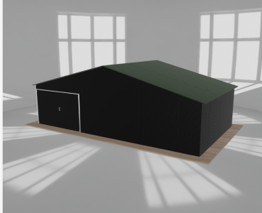 Garaż blaszany 9x5m jednostanowiskowy dwuspadowy Czarny - model 2