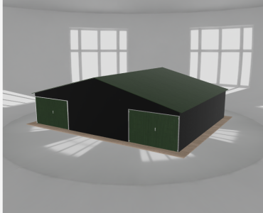 Garaż blaszany 10.5x8.5m dwustanowiskowy dwuspadowy Czarny - model 6