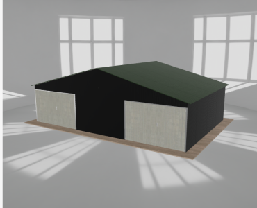 Garaż blaszany 9x6m dwustanowiskowy dwuspadowy Czarny - model 9