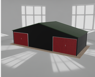 Garaż blaszany 10x4.5m dwustanowiskowy dwuspadowy Czarny - model 12