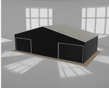 Garaż blaszany 10x5.5m dwustanowiskowy dwuspadowy Czarny - model 8