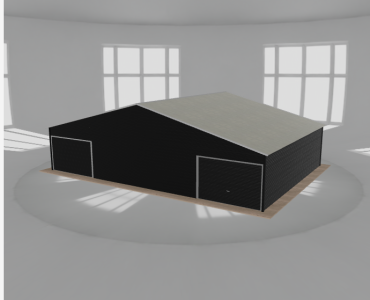 Garaż blaszany 12x8.5m dwustanowiskowy dwuspadowy Czarny - model 7
