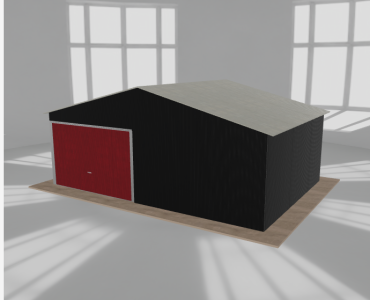 Garaż blaszany 6.5x4.5m jednostanowiskowy dwuspadowy Czarny - model 14