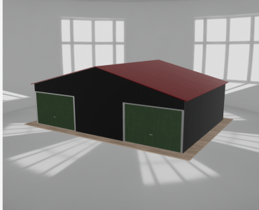 Garaż blaszany 9x6.5m dwustanowiskowy dwuspadowy Czarny - model 11