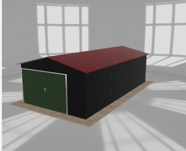 Garaż blaszany 4x8m jednostanowiskowy dwuspadowy Czarny - model 28