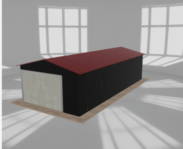 Garaż blaszany 4x9m jednostanowiskowy dwuspadowy Czarny - model 29
