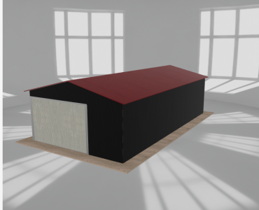 Garaż blaszany 4.5x8.5m jednostanowiskowy dwuspadowy Czarny - model 29
