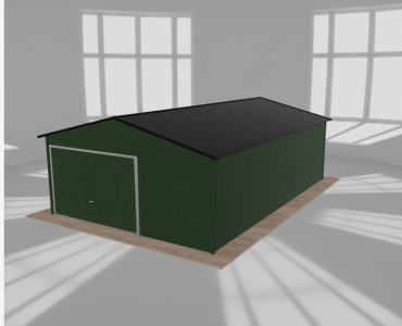 Garaż blaszany 5x7.5m jednostanowiskowy dwuspadowy Zielony - model 3