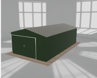 Garaż blaszany 4x7.5m jednostanowiskowy dwuspadowy Zielony - model 20