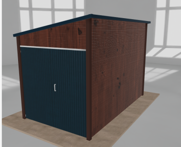 Domek narzędziowy 2x3.5m spad w lewo Ciemny orzech