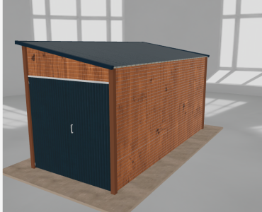 Szerszámos ház 2x4,5 m, jobb oldalra lejtő tetős, aranytölgy