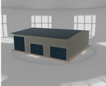 Acélcsarnok 11,5x11,5 m, nyeregtetős, alumínium