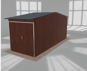 Hala stalowa 3x8m dwuspadowa Ciemny orzech Wysoka - model 2