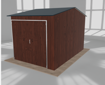 Hala stalowa 3.5x5.5m dwuspadowa Ciemny orzech Wysoka - model 2