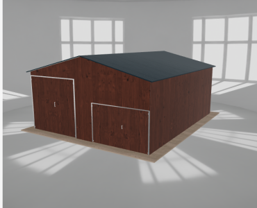 Hala blaszana 7x8.5m dwuspadowa Ciemny orzech Wysoka - model 2