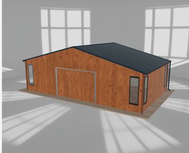 Garaż blaszany 8.5x5m z pomieszczeniem gospodarczym Złoty dąb - model 2