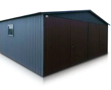 Mobilgarázs 6x6 m, kétállásos, nyeregtetős, kétszárnyú kapu, grafit
