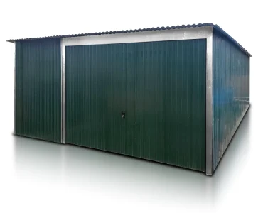 Mobilgarázs 4x5 m, féltetős, billenő kapu, zöld