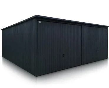 Mobilgarázs 6,5x5 m, kétállásos, féltetős, billenő kapu, grafit