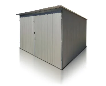 Mobilgarázs 3x3 m, féltetős, kétszárnyú kapu, grafit – Modell 3