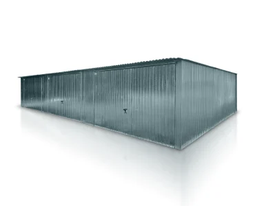 Mobilgarázs 12x5 m, háromállásos, féltetős, billenő kapu, horganyzott