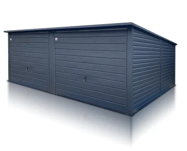 Mobilgarázs 6,3x5 m, kétállásos, féltetős, billenő kapu, grafit