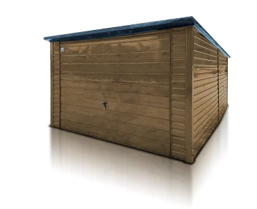 Mobilgarázs 3,5x5 m, féltetős, billenő kapu, fautánzatú