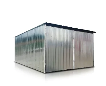 Mobilgarázs 3,5x4,5 m, féltetős, kétszárnyú kapu, horganyzott