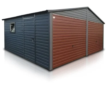 Mobilgarázs 6x5 m, kétállásos, nyeregtetős, billenő kapu, grafit – Modell 2