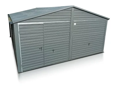 Mobilgarázs 6x5 m, kétállásos, nyeregtetős, billenő kapu, grafit – Modell 7