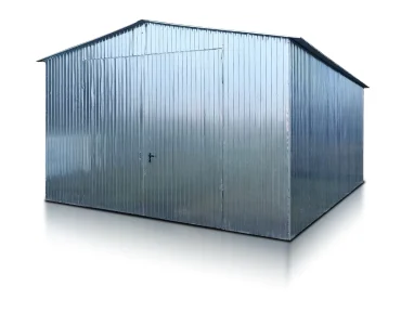 Mobilgarázs 5x5 m, nyeregtetős, kétszárnyú kapu, horganyzott