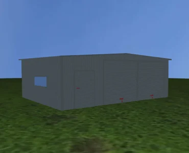 Mobilgarázs 8,70x6,50 m, kétállásos, nyeregtetős, grafit