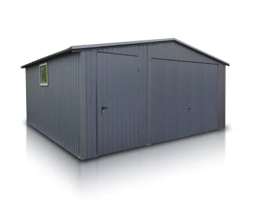 Mobilgarázs 5x5 m, nyeregtetős, billenő kapu, grafit