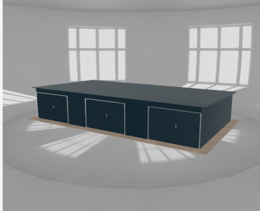 Mobilgarázs 12x6,5 m, háromállásos, hátra lejtő tetős, grafit