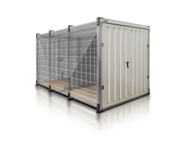 Raktárkonténer 4 m, dupla, fehér RAL 9002