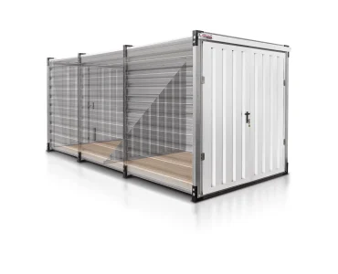 Raktárkonténer 5 m, dupla, fehér RAL 9010